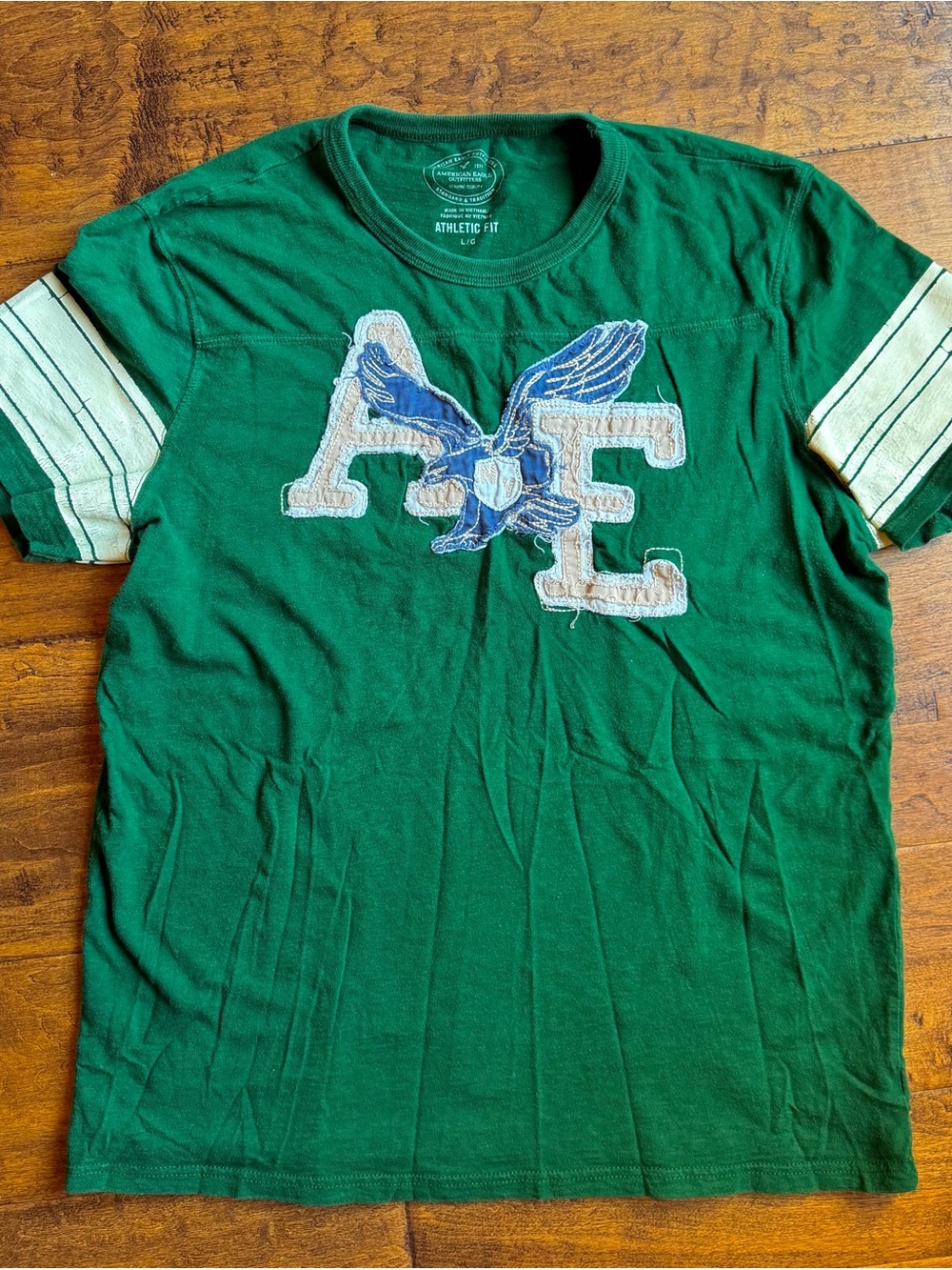 American Eagle Outfitters Green Short Sleeve Tee with Eagle Patch